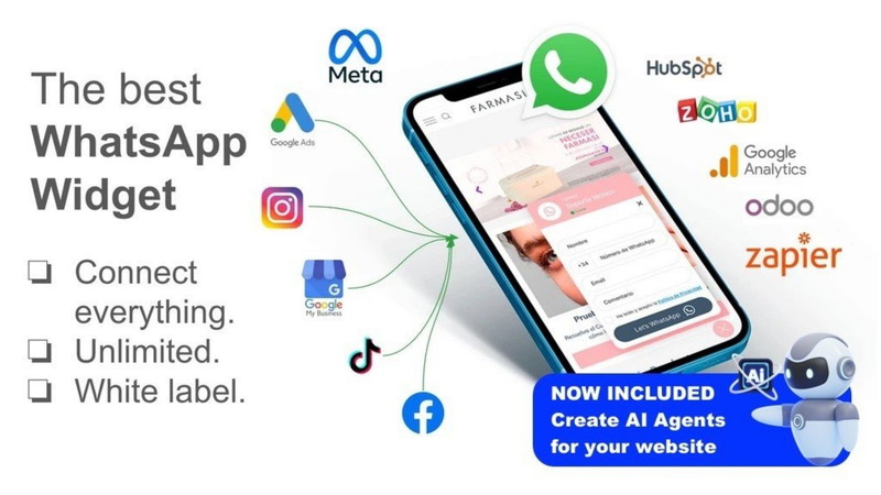 WhatsApp Widget | Capture more leads (2025) + (New) Ai Agents