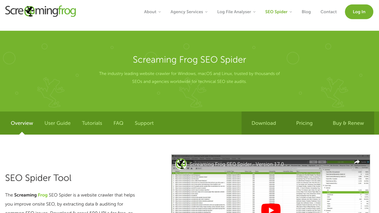 Screaming Frog SEO Spider tool