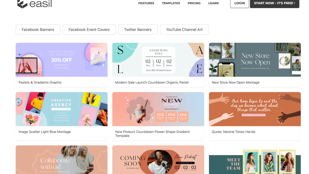 Easily social media banner templates