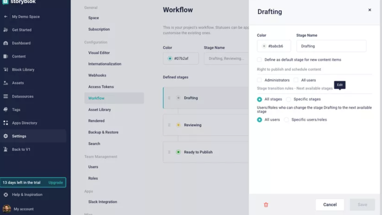 Customize workflow