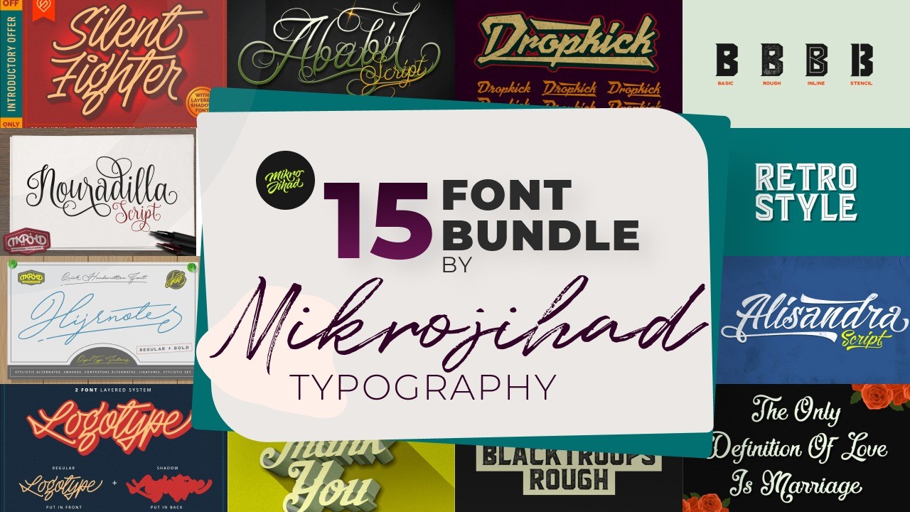 15+ Font Bundle by Mikrojihad Typography