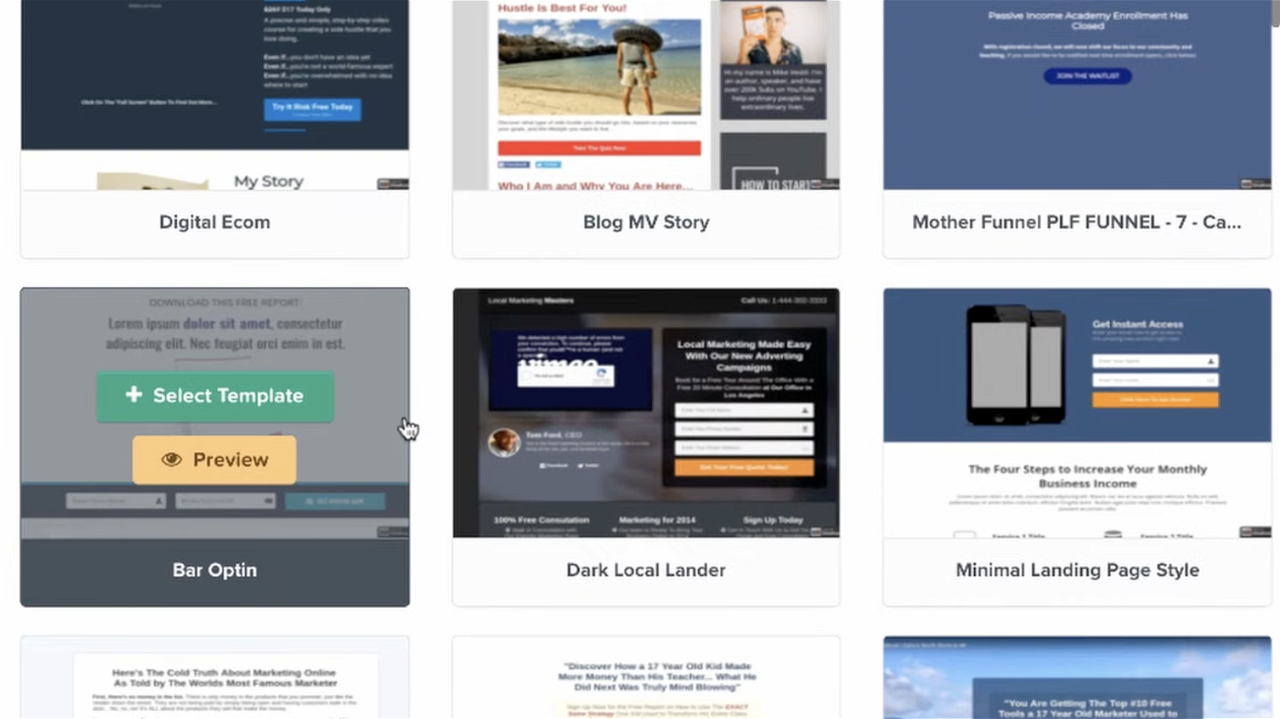 ClickFunnels landing page templates