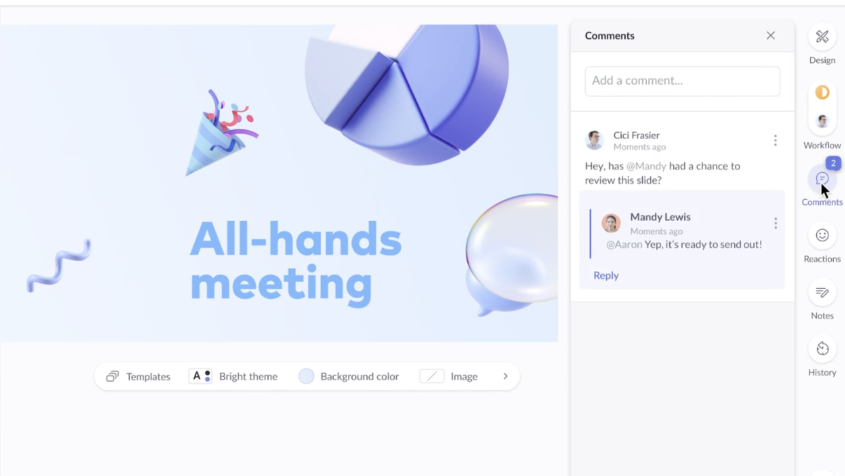 Have real-time conversations while you design