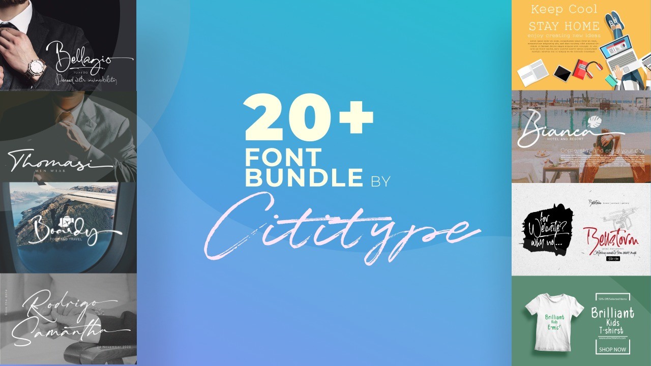 20+ Font Bundle by Cititype