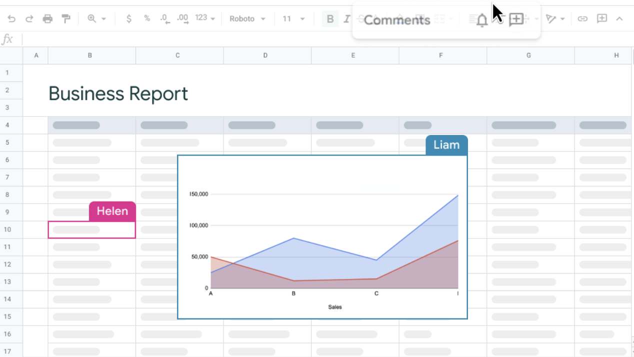 Create and share spreadsheets