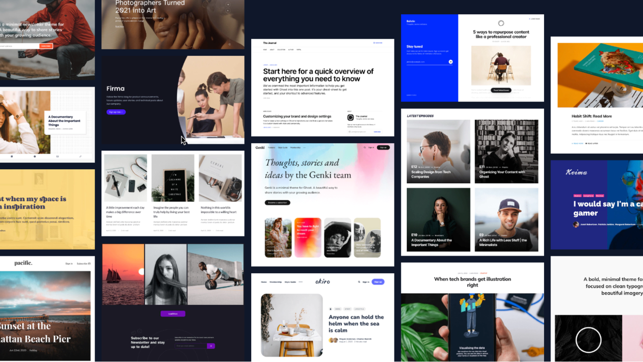 Build websites and pages from templates