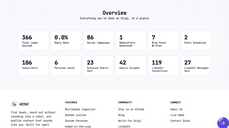 The Ozigi dashboard overview page, with stats thumbnail