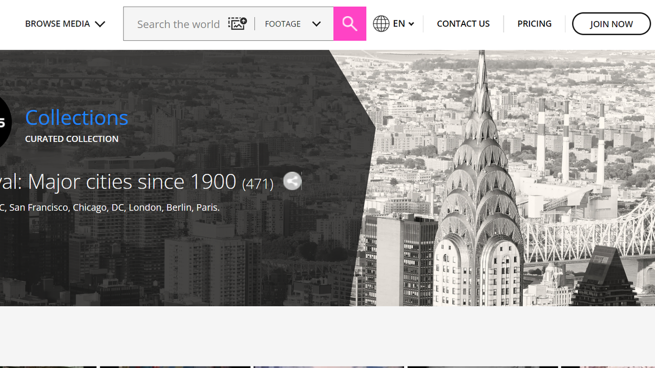 Access all kinds of footage (e.g., historical videos)