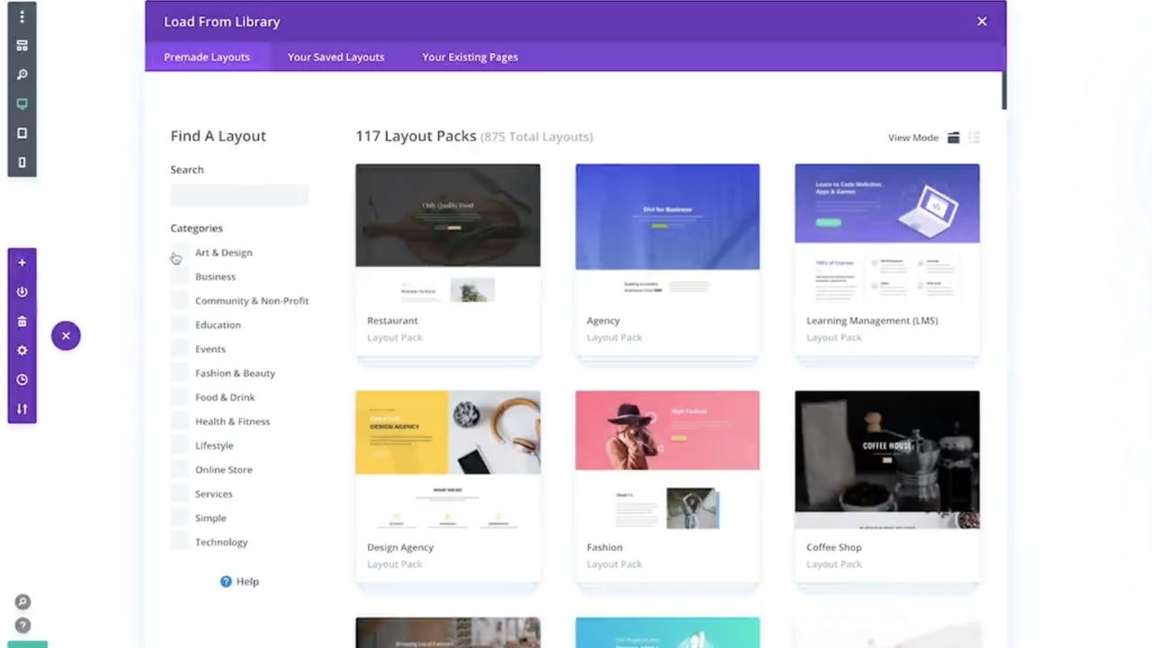 Website layout library