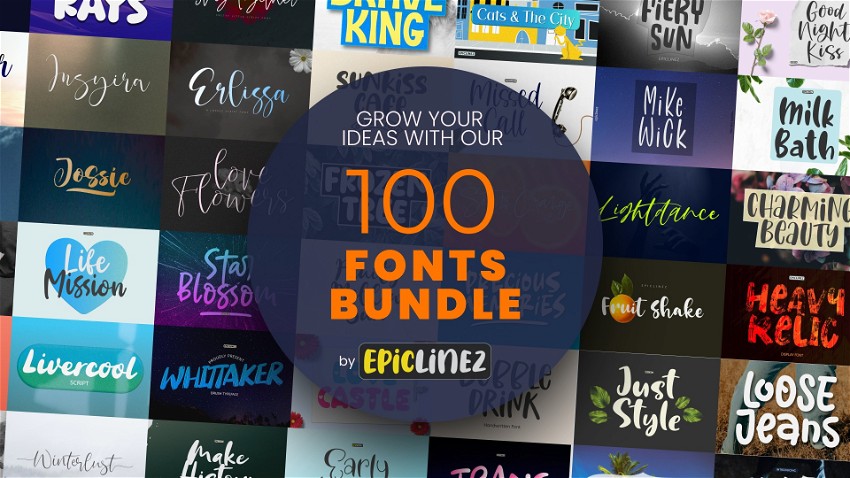 Grow Your Ideas With Our 100 Fonts Bundle by Epiclinez