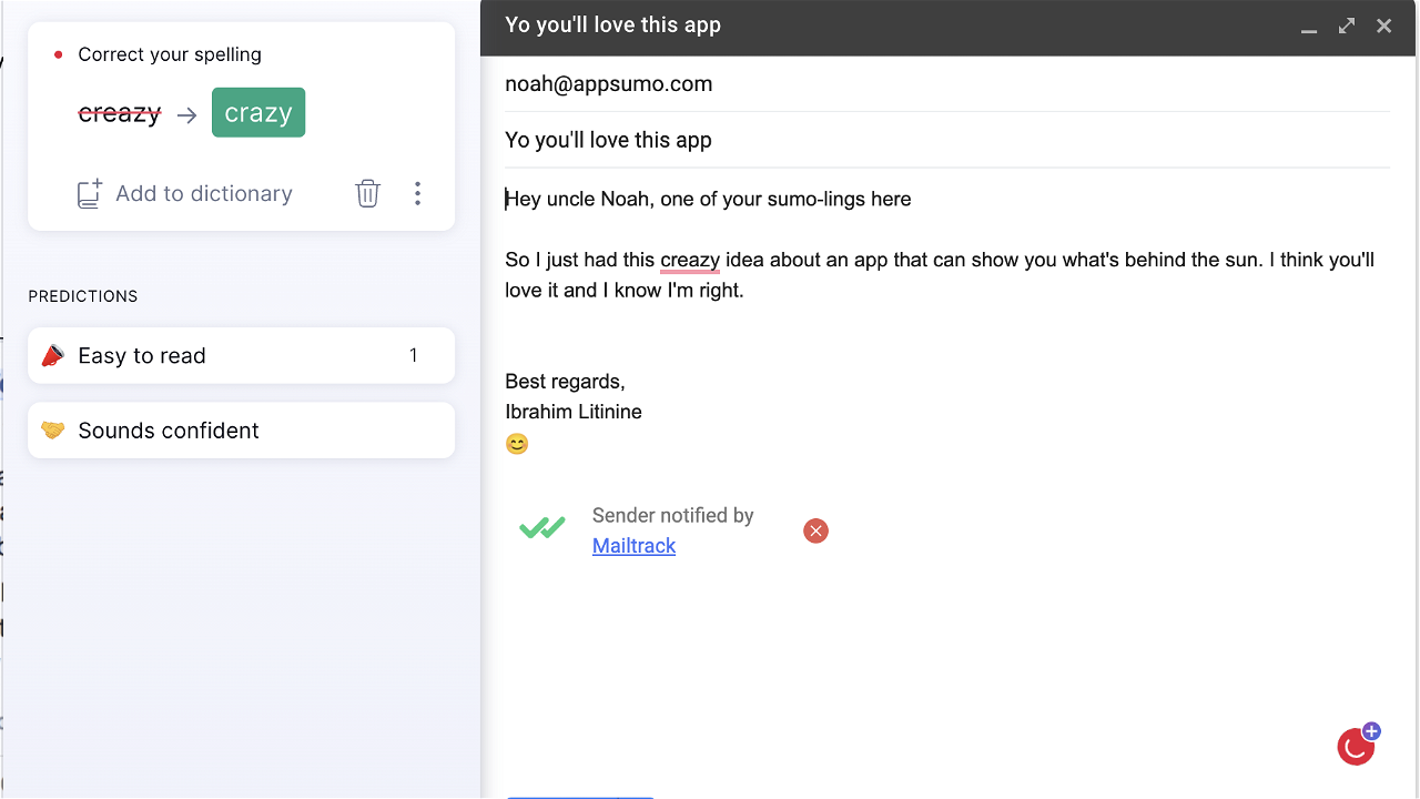Get Grammarly suggestions on Gmail