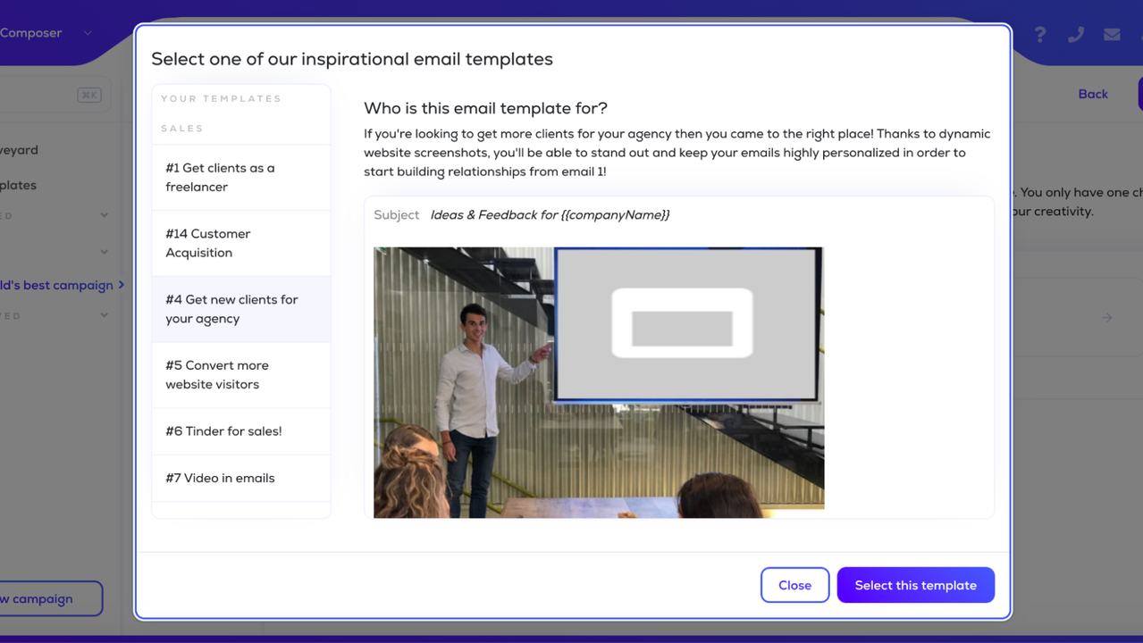 Lemlist email templates