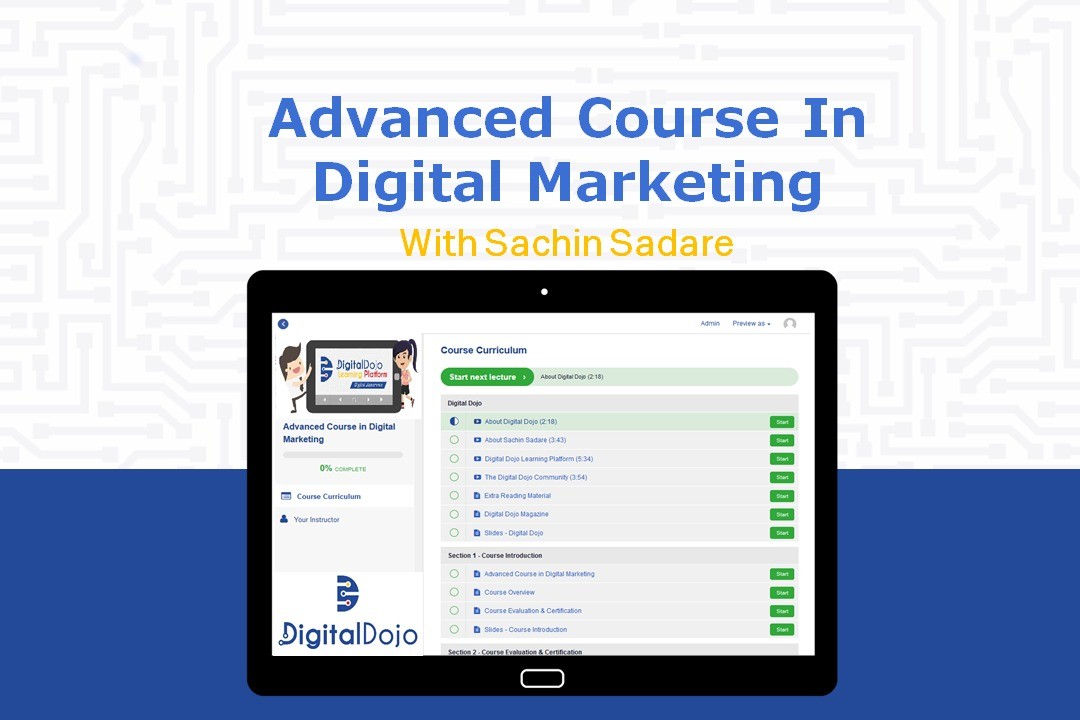 Digital Dojo’s Advanced Course in Digital Marketing