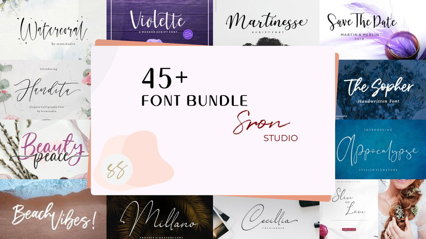 45+ Font Bundle by Sron Studio