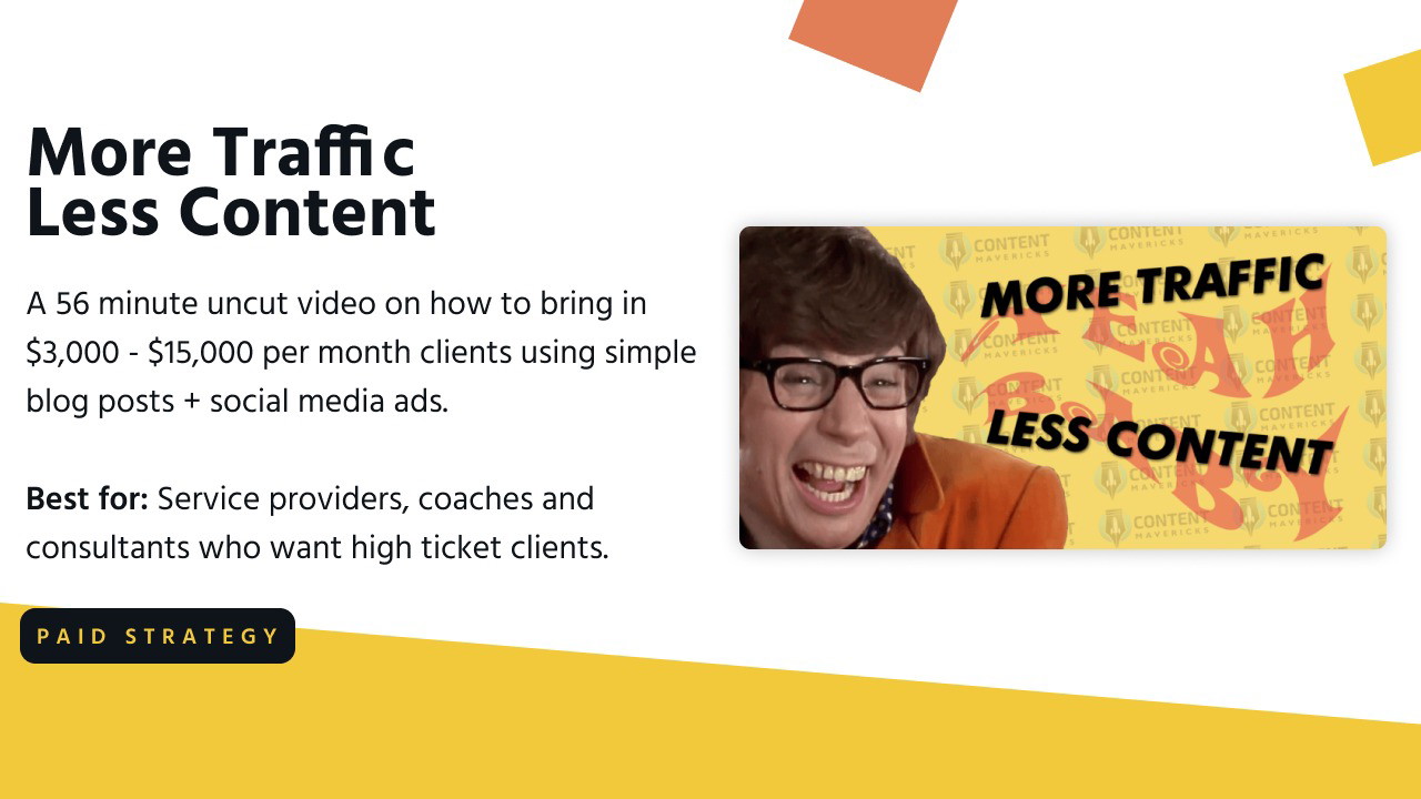 More Traffic Less Content