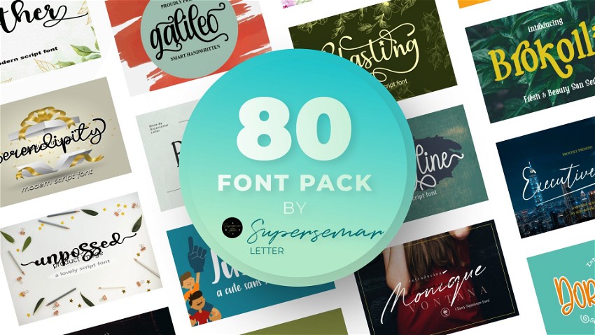 80+ Font Pack by Supersemar Letter
