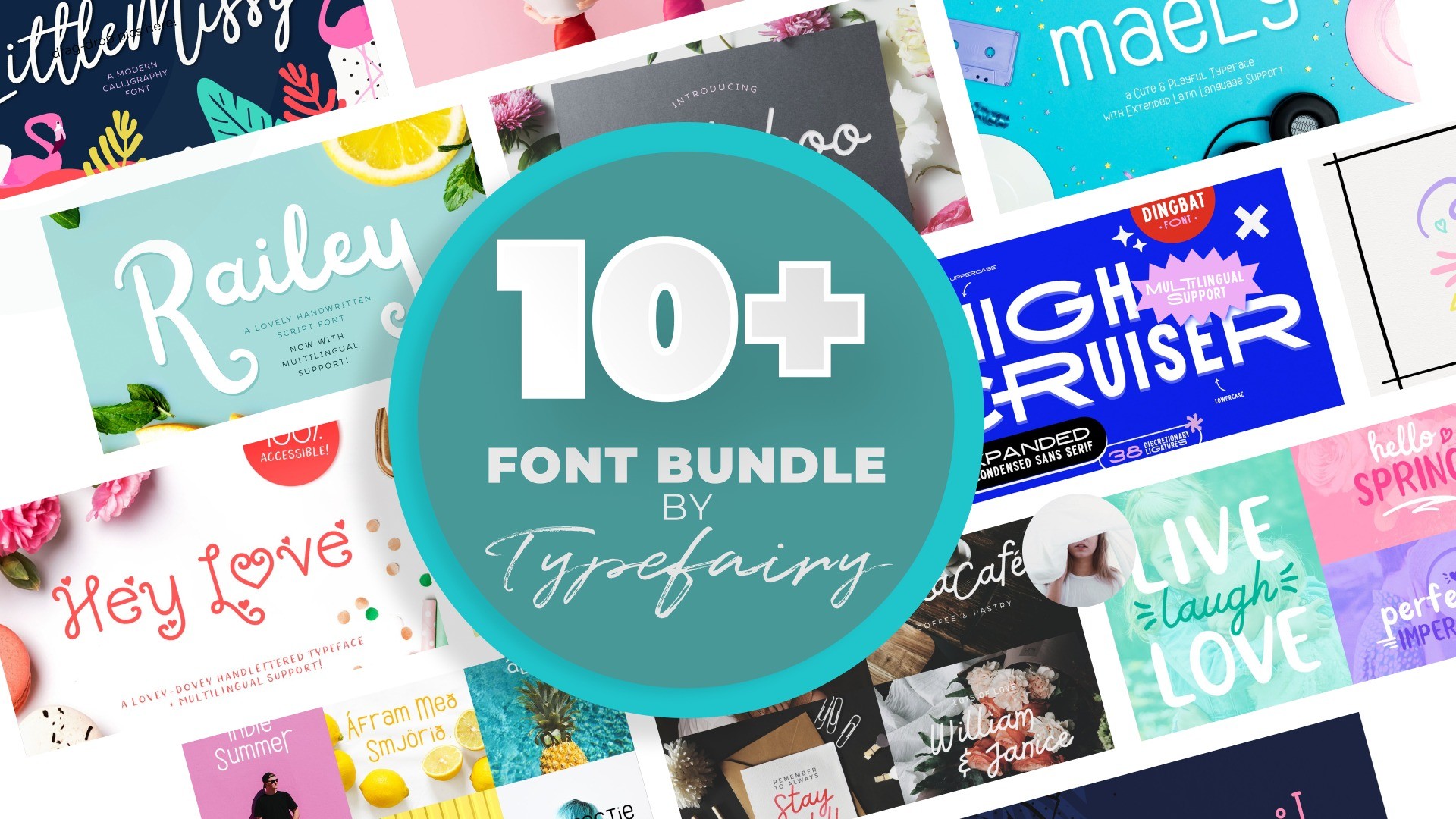 10+ Font Bundle by Typefairy