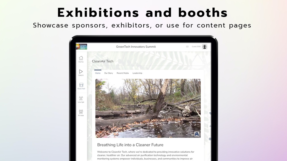 Create unique exhibitor pages with full control