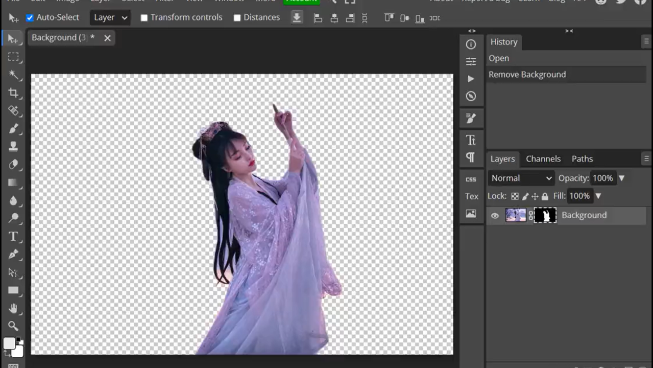 Remove background in a click