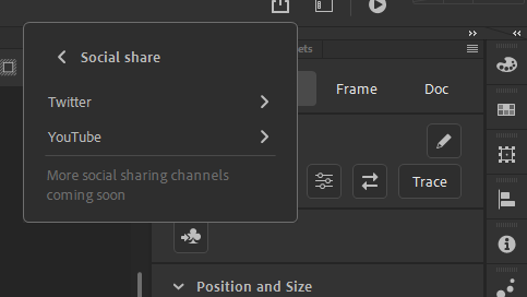 Quickly share and publish your animations on social media