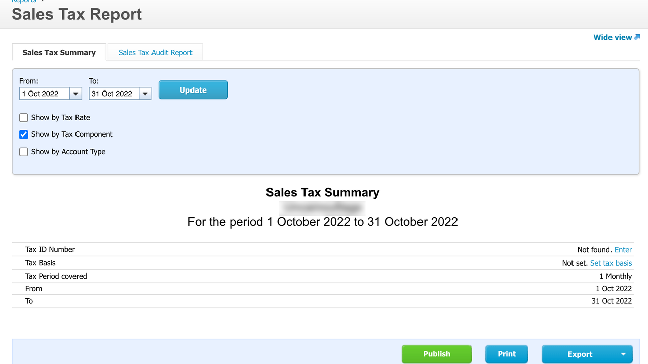 Create sales tax reports