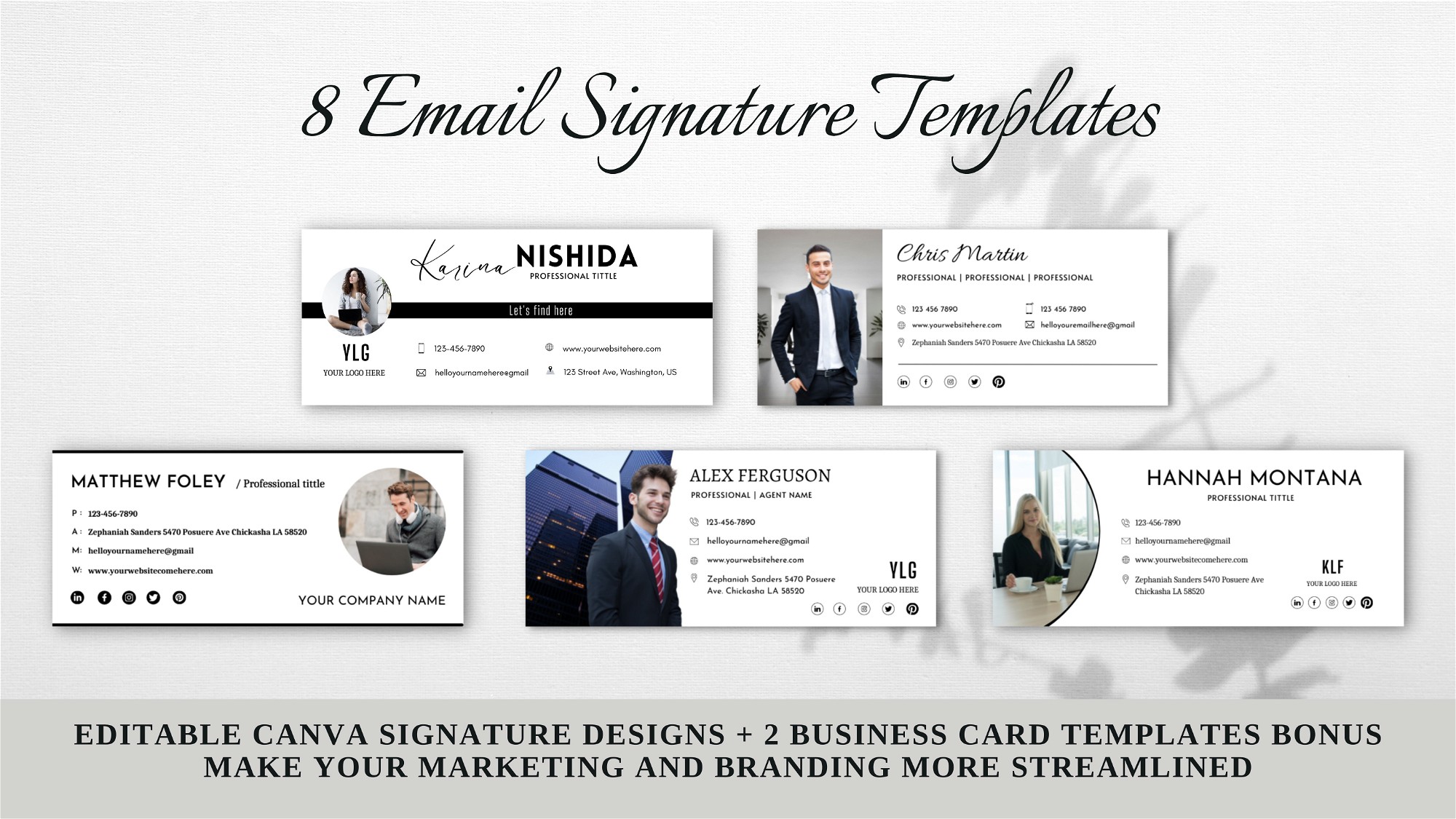 AppSumo Deal for Email Signature Templates Bundle, Email marketing, Editable Canva Templates