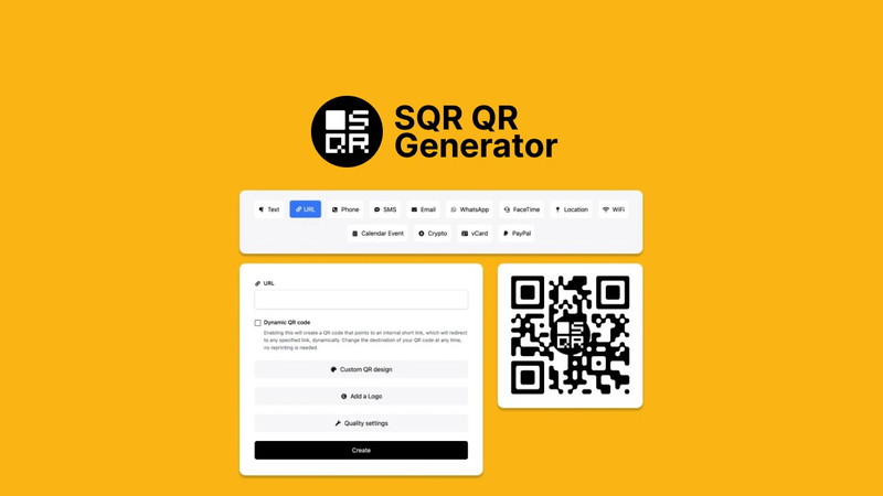 SQR QR Generator - Dynamic Short links and QR codes - Plus exclusive