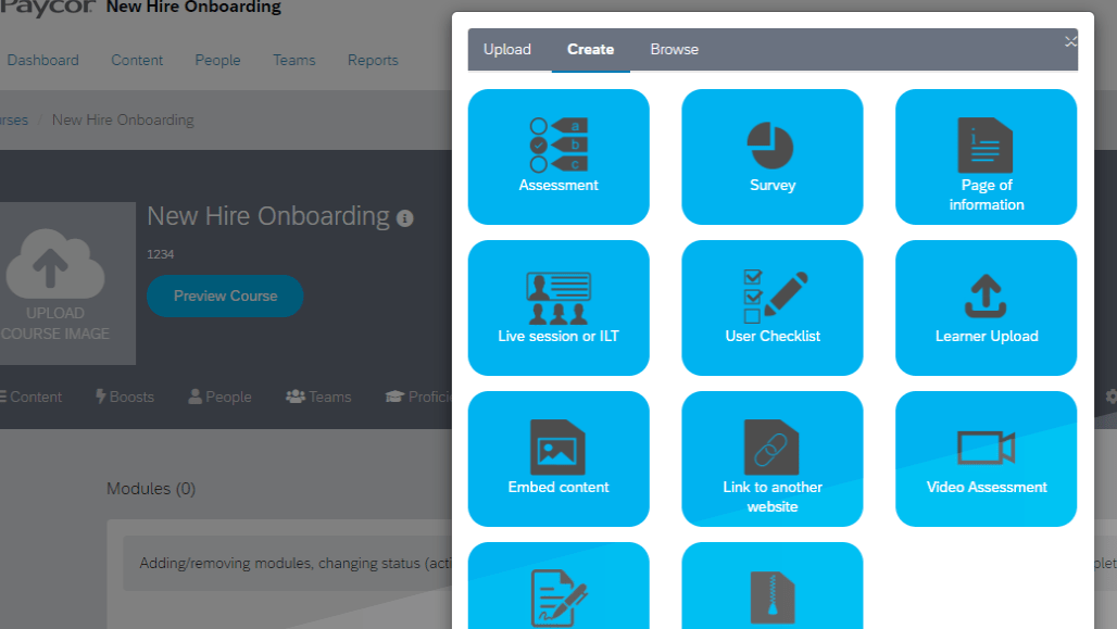 Create courses