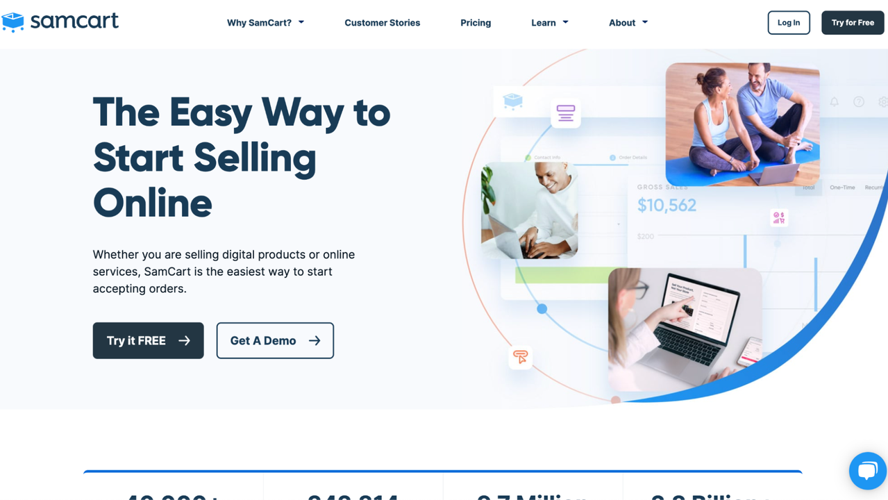 SamCart homepage