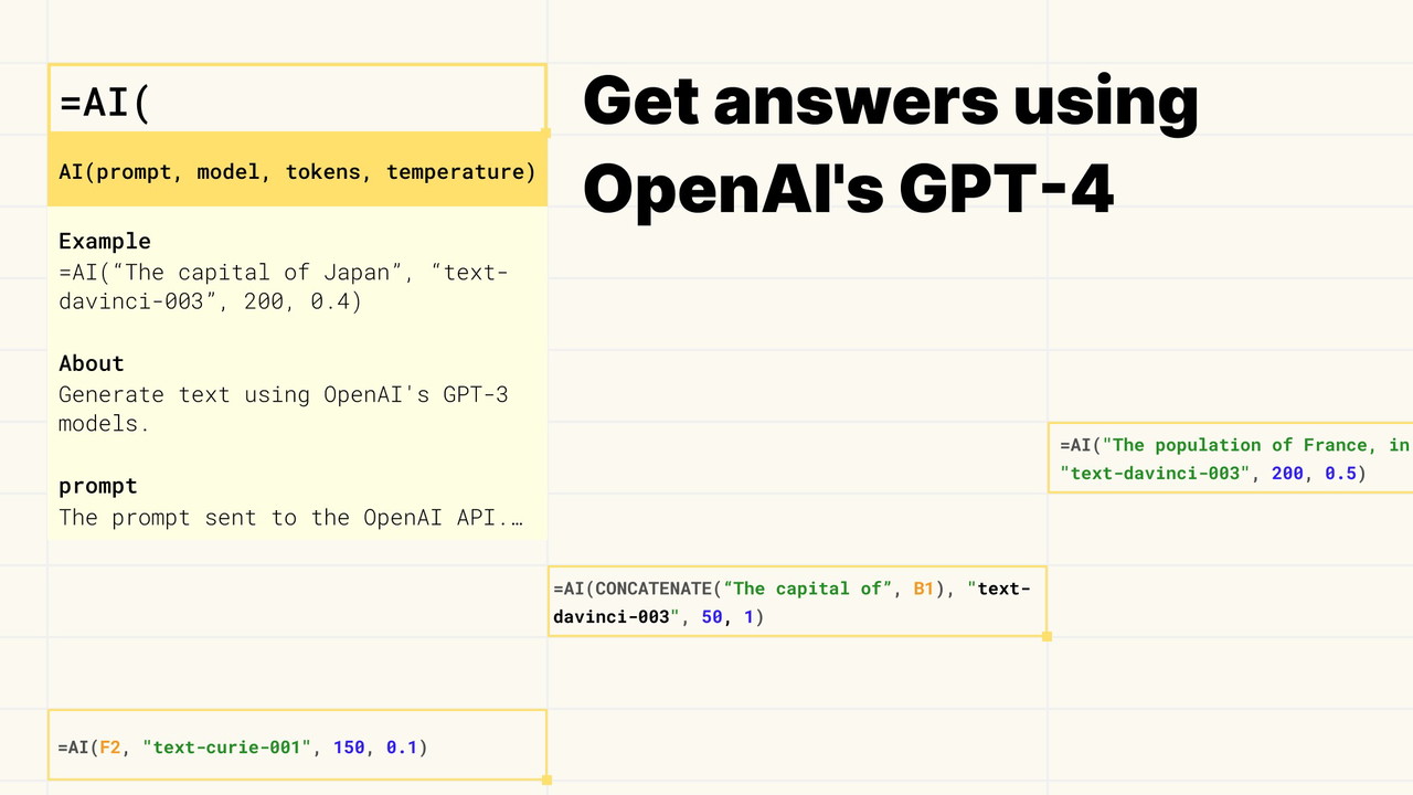 Power Formulas AI function in Google Sheets