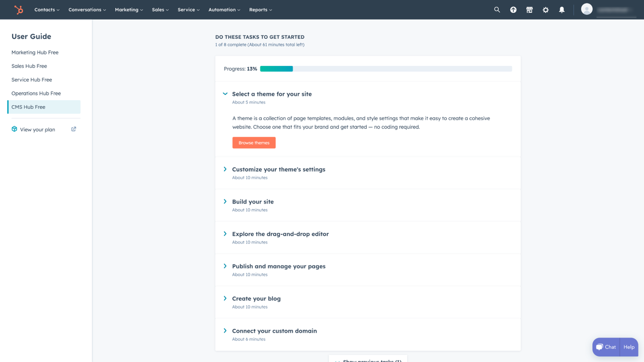 Follow the guide to set up your website and CMS
