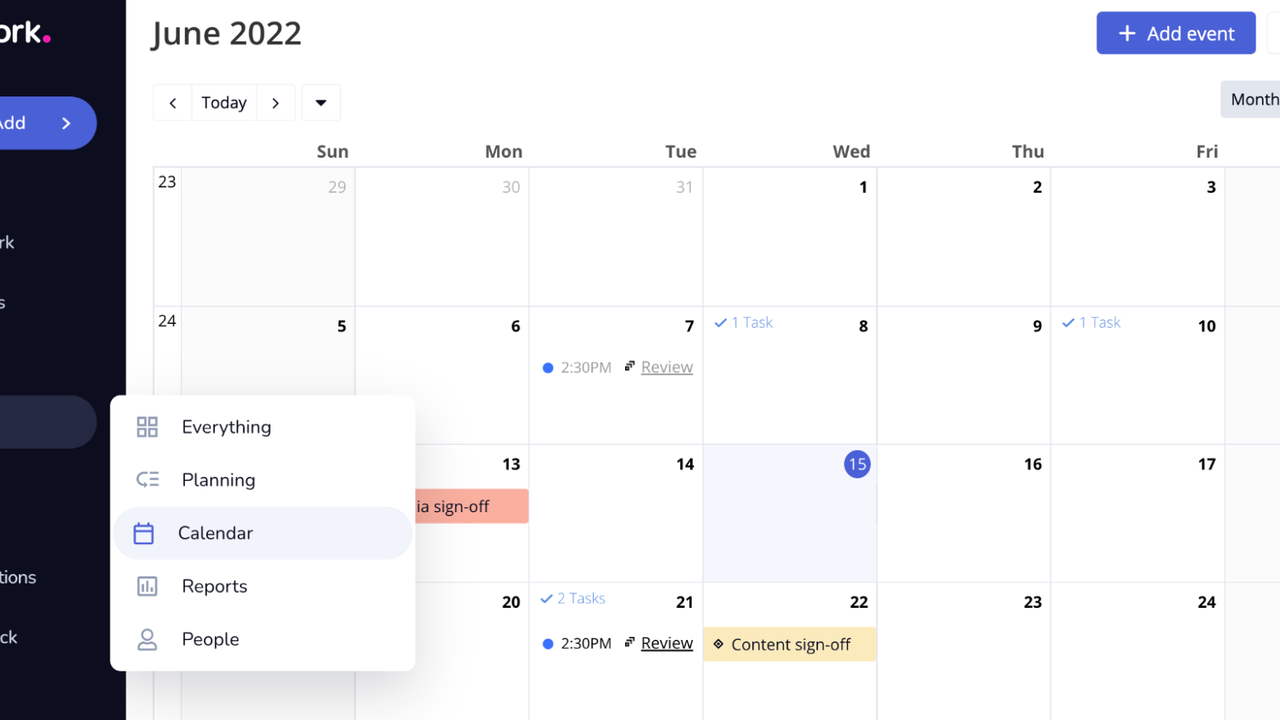 Teamwork Calendar View