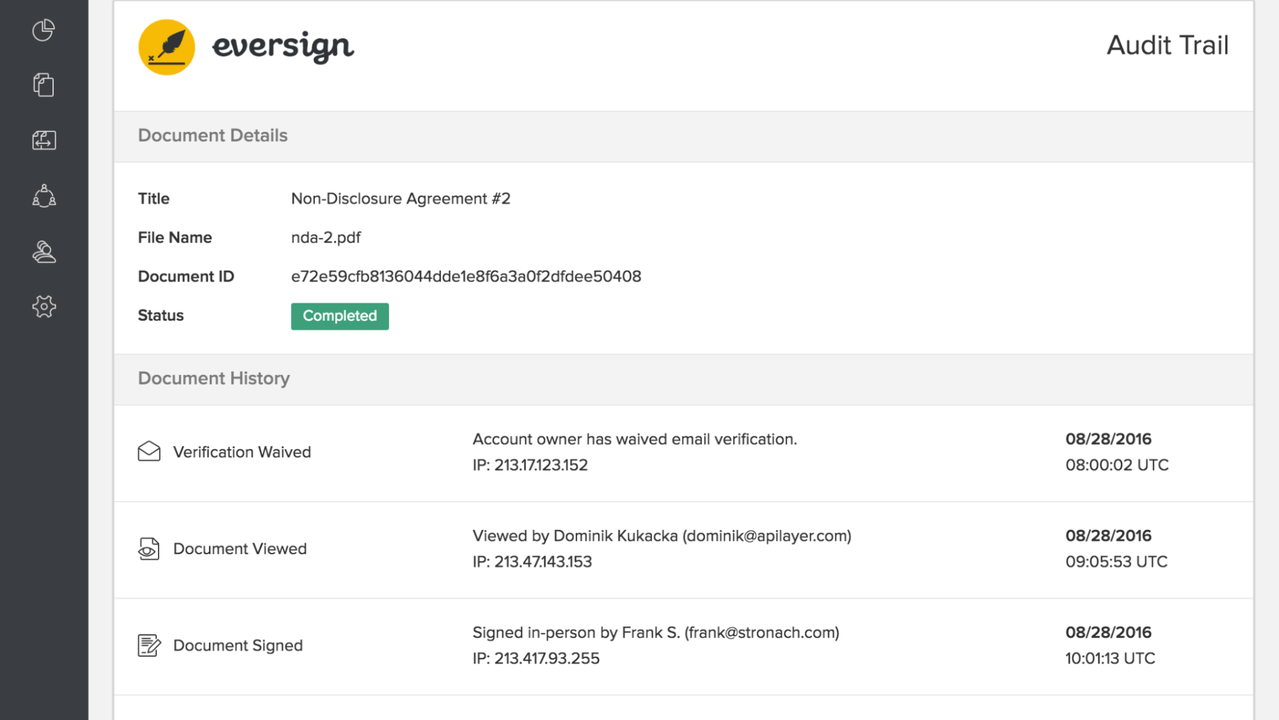 Keep track of past and present documents
