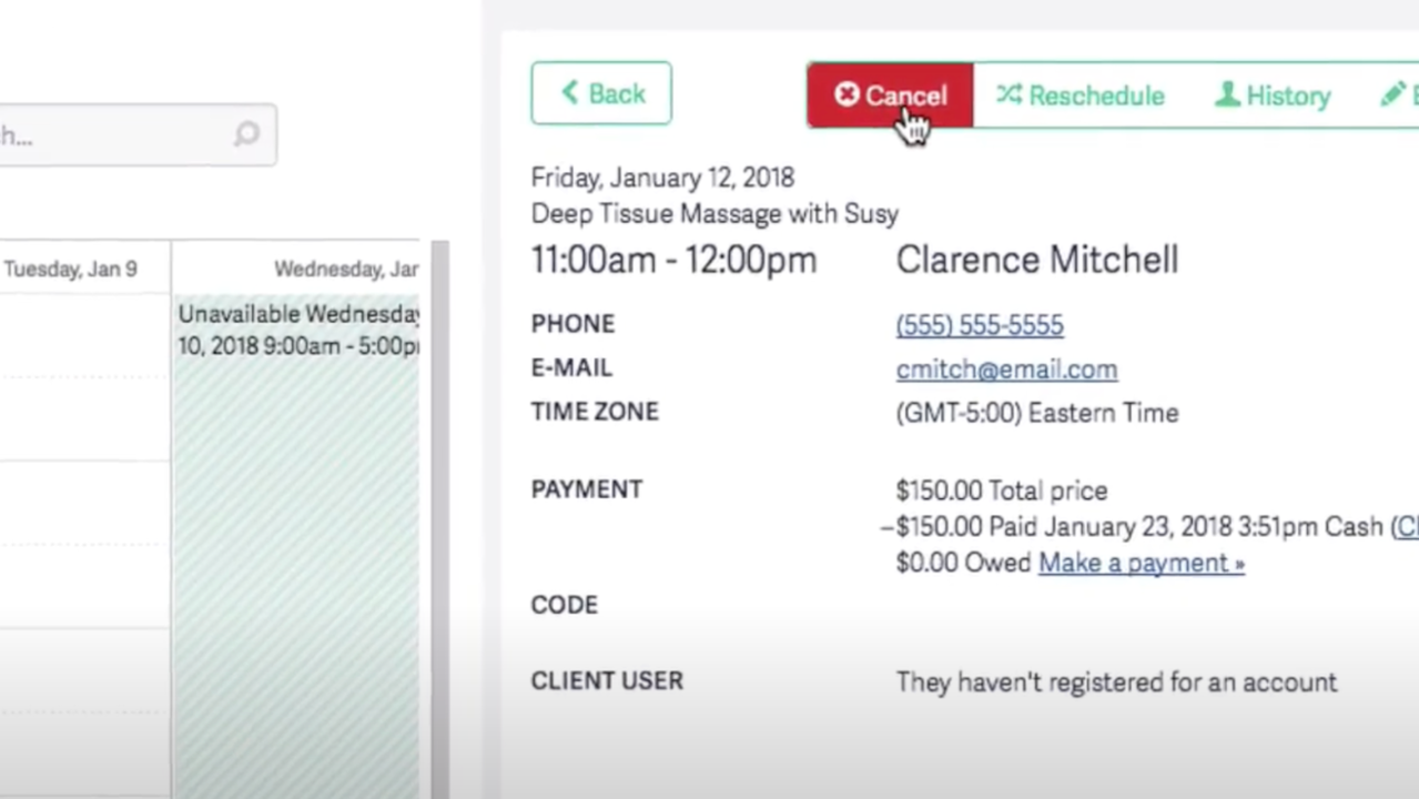 Cancel and reschedule appointments easily
