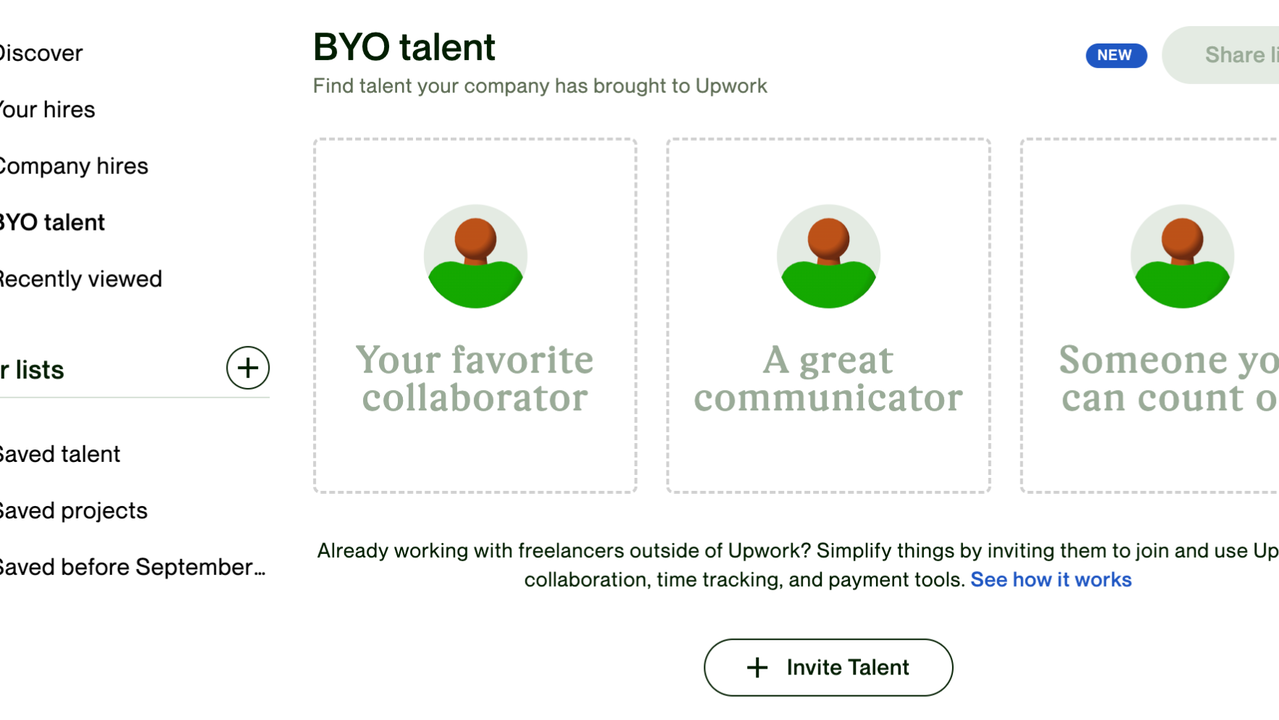 Bring your own talent to Upwork