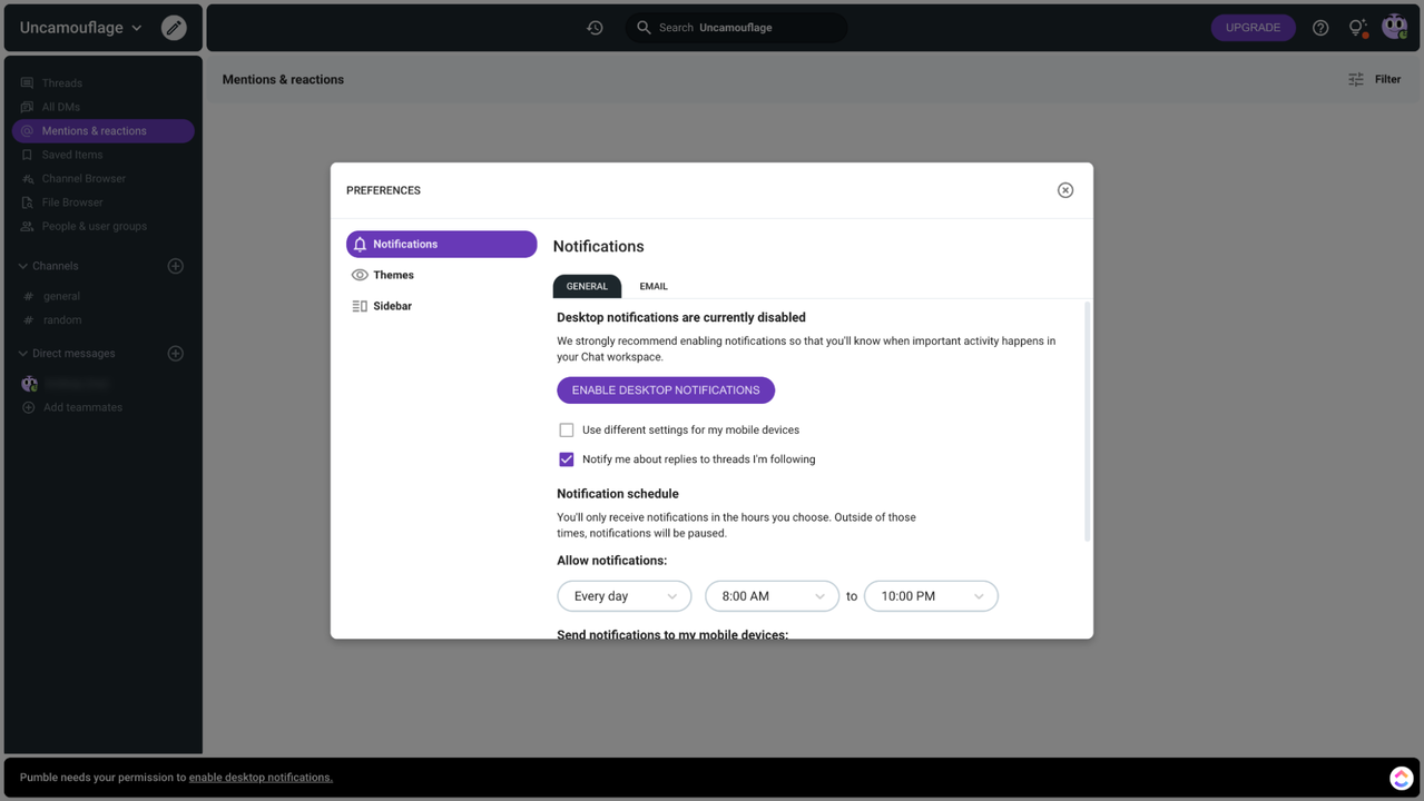 Set preferences for receiving notifications