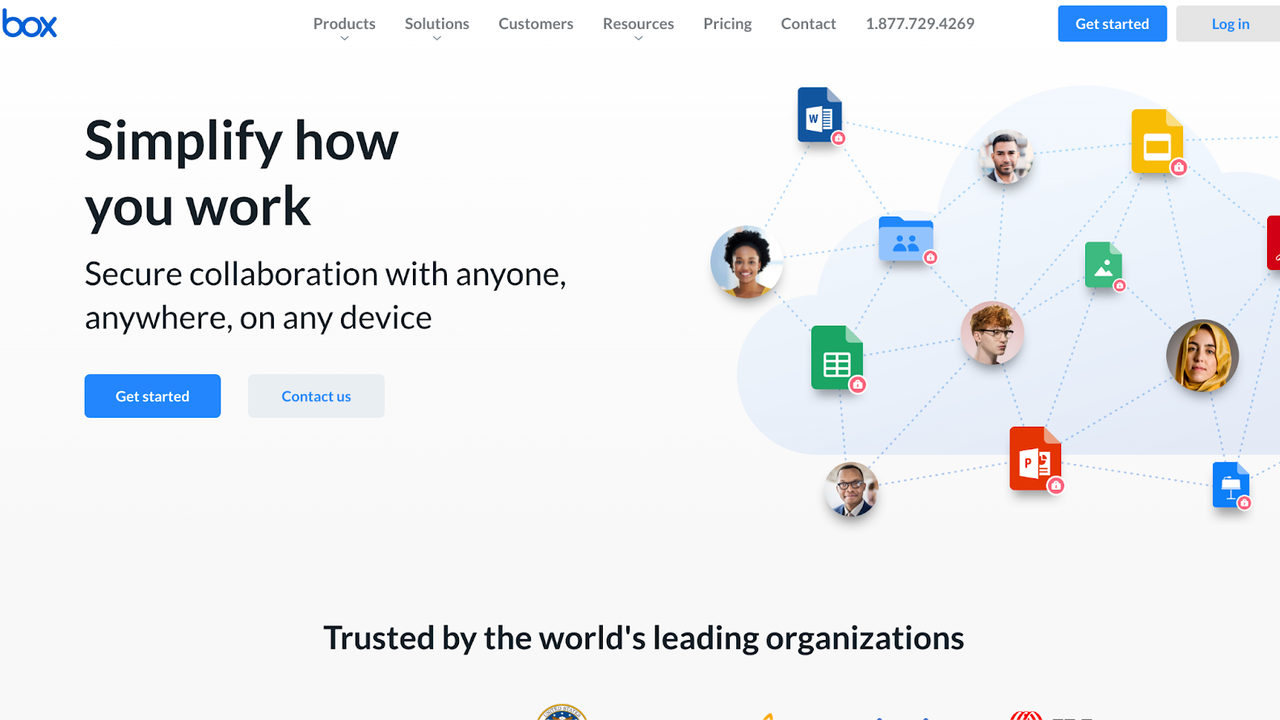 Box.com homepage