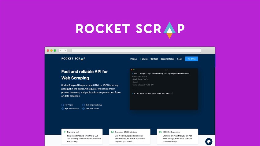 RocketScrape - Fast and reliable API for
Web Scraping