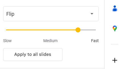 Adjust slide transition