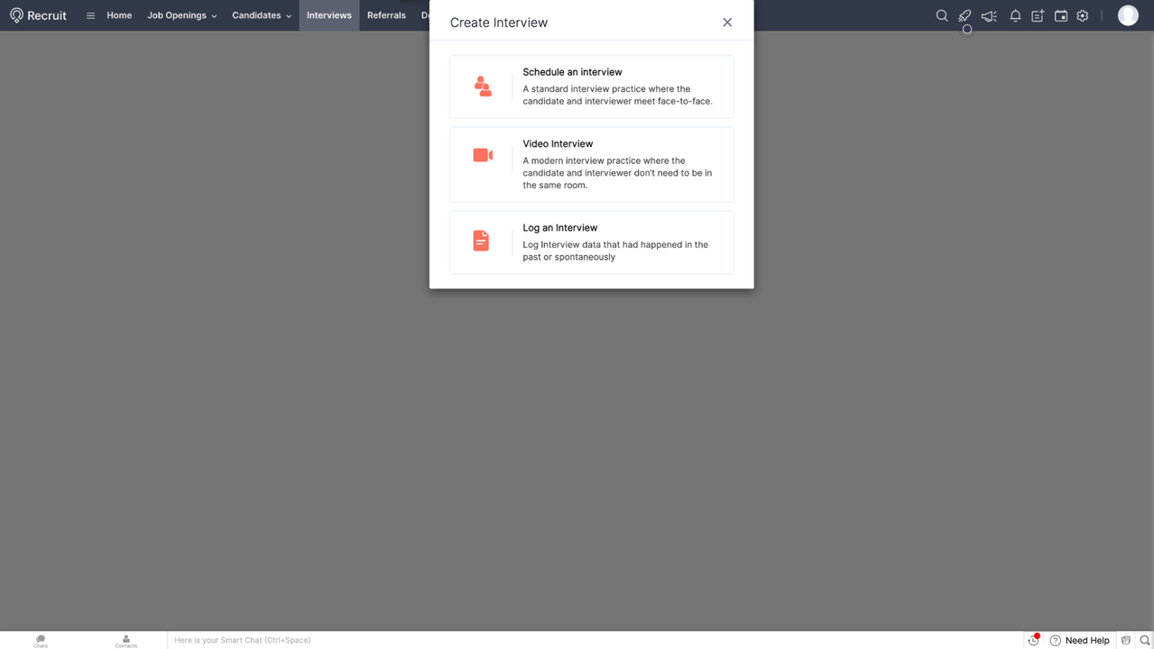 Create and schedule interviews