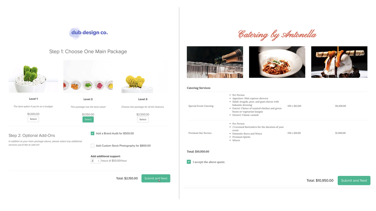 Pitch your services in proposals