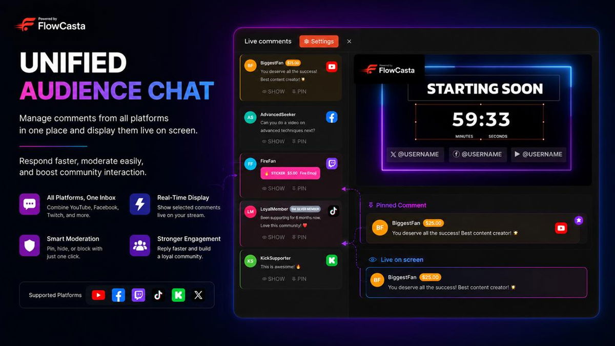Unified audience chat