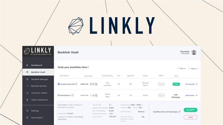 Linkly - Link Building Network