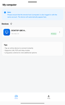 Android user interface thumbnail