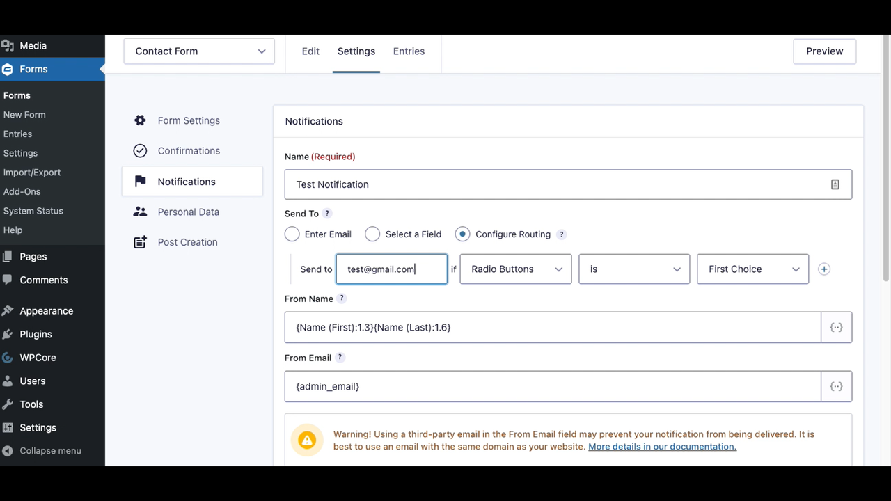 Set up email routing