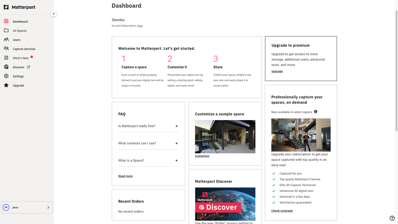 Matterport Dashboard