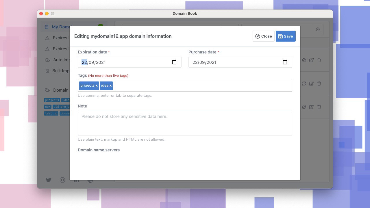 Domain Book App (Mac)