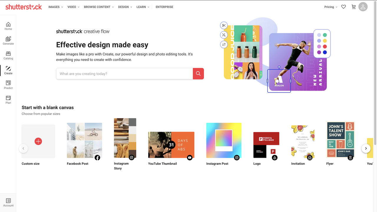 Shutterstock create flow