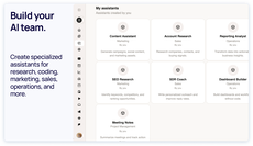 Opsbliss AI assistants organized by project, allowing reusable assistants for research, marketing, sales, operations, and content creation. thumbnail