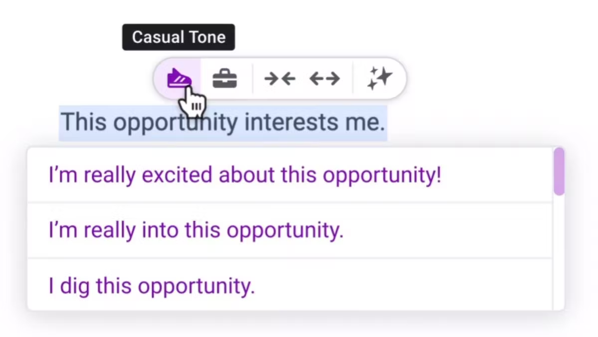 Casual tone